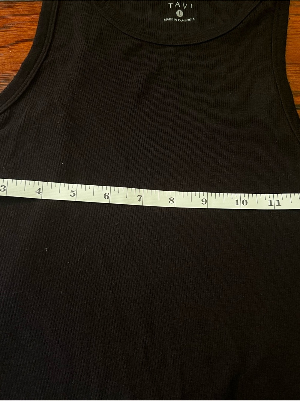 TAVI Black Ribbed Tank - Women's Sleeveless Scoop Neck - Picture 3 of 5